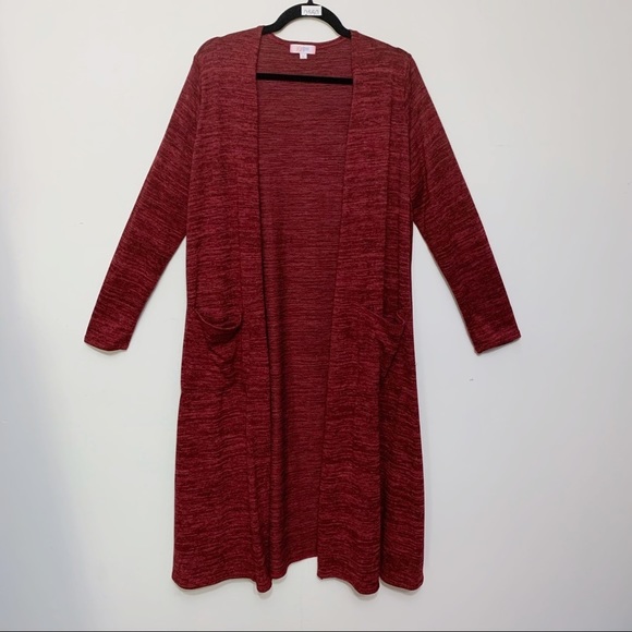 LuLaRoe Sweaters - LULAROE Sarah Red Open Front Duster Cardigan